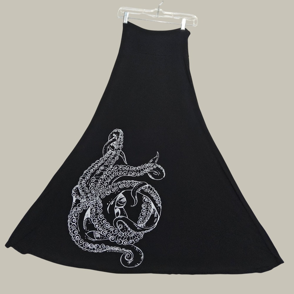 Octopus Skirt Sea Witch S 6 8 Maxi Black Ocean Core Siren Ursula Nautical Life